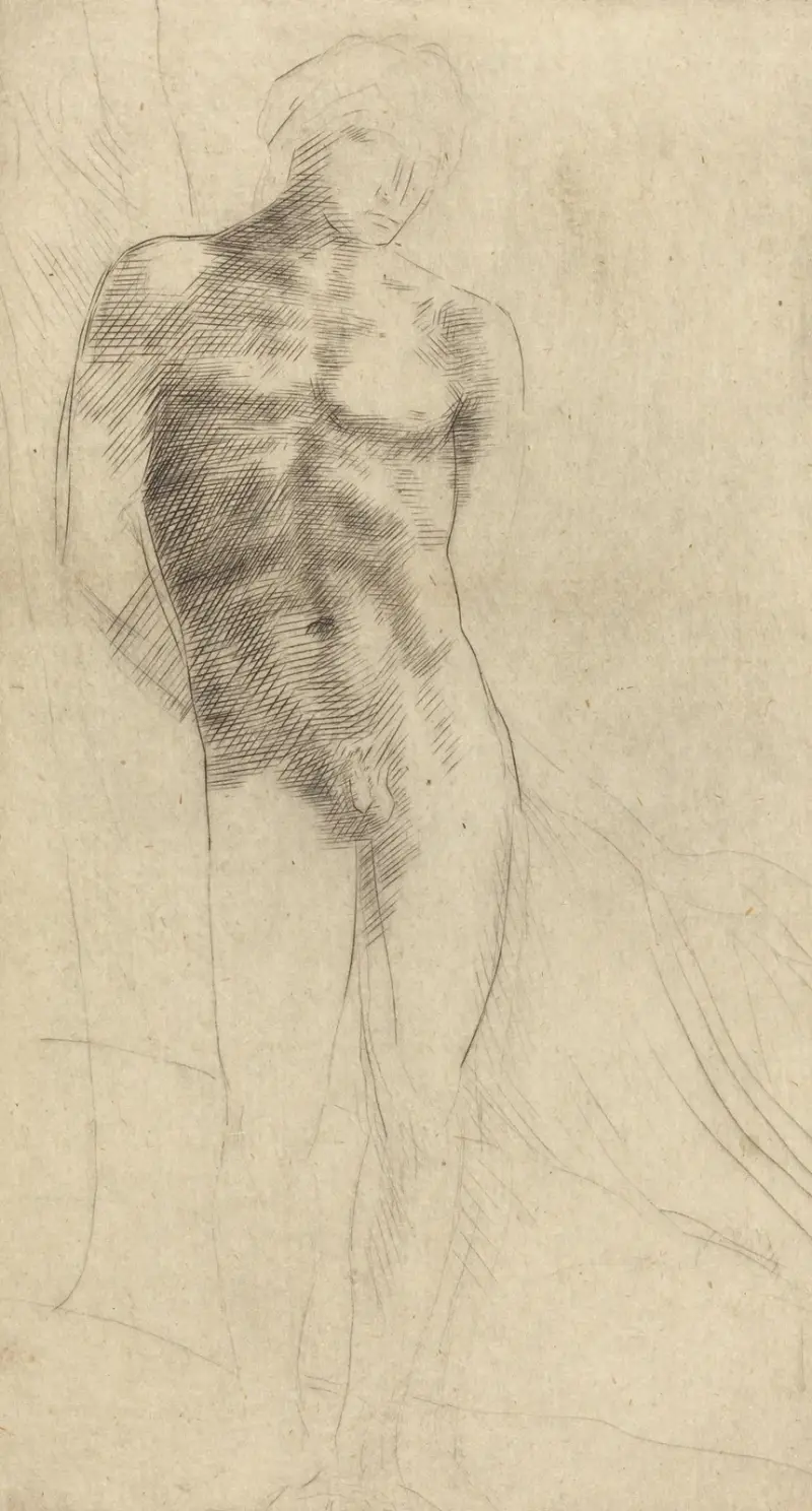 Studie av naken figur av Alphonse Legros
