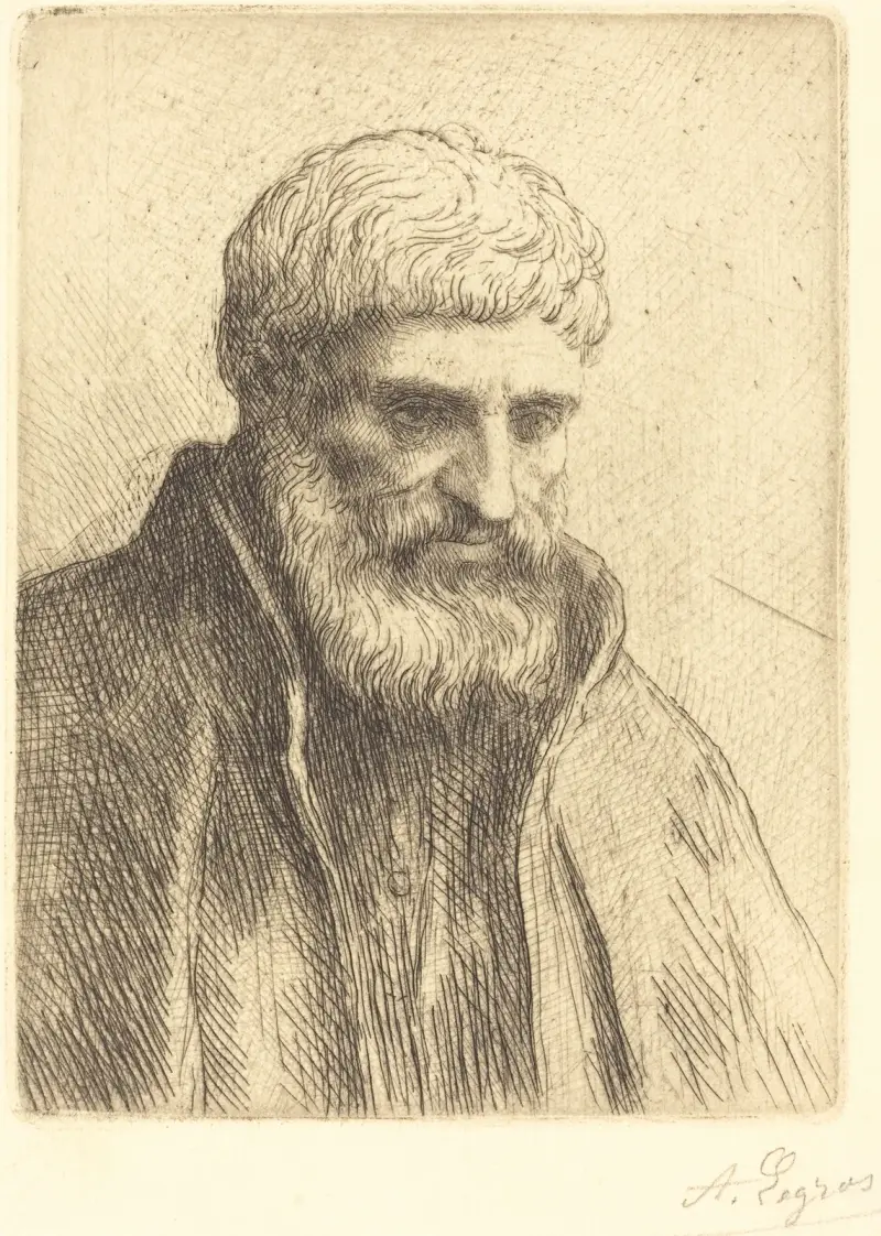 Study of an Old Man (Etude de vieillard) II av Alphonse Legros