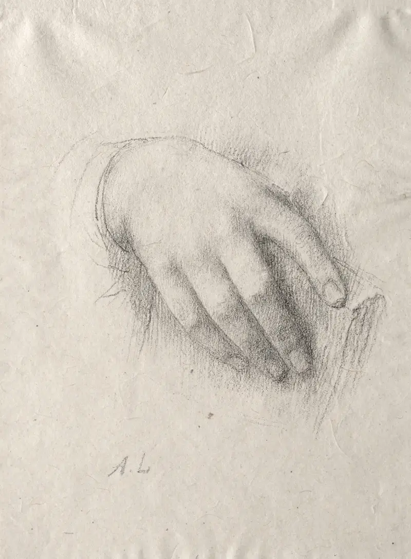 Studie av händer av Alphonse Legros