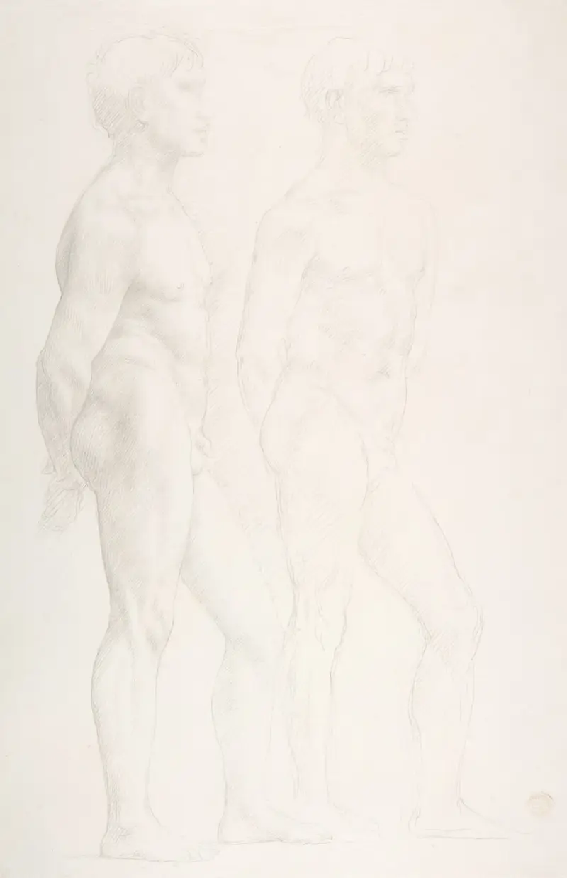 Studie av två figurer av Alphonse Legros