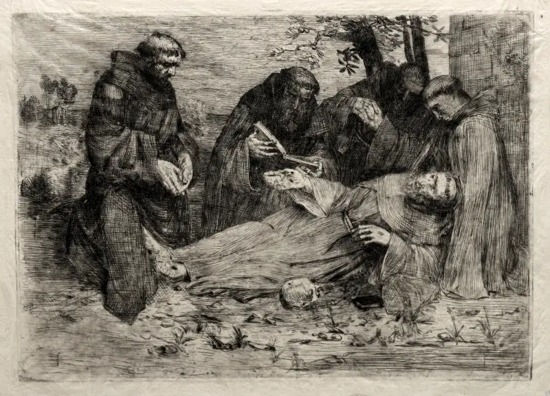 Den helige Franciscus död av Alphonse Legros