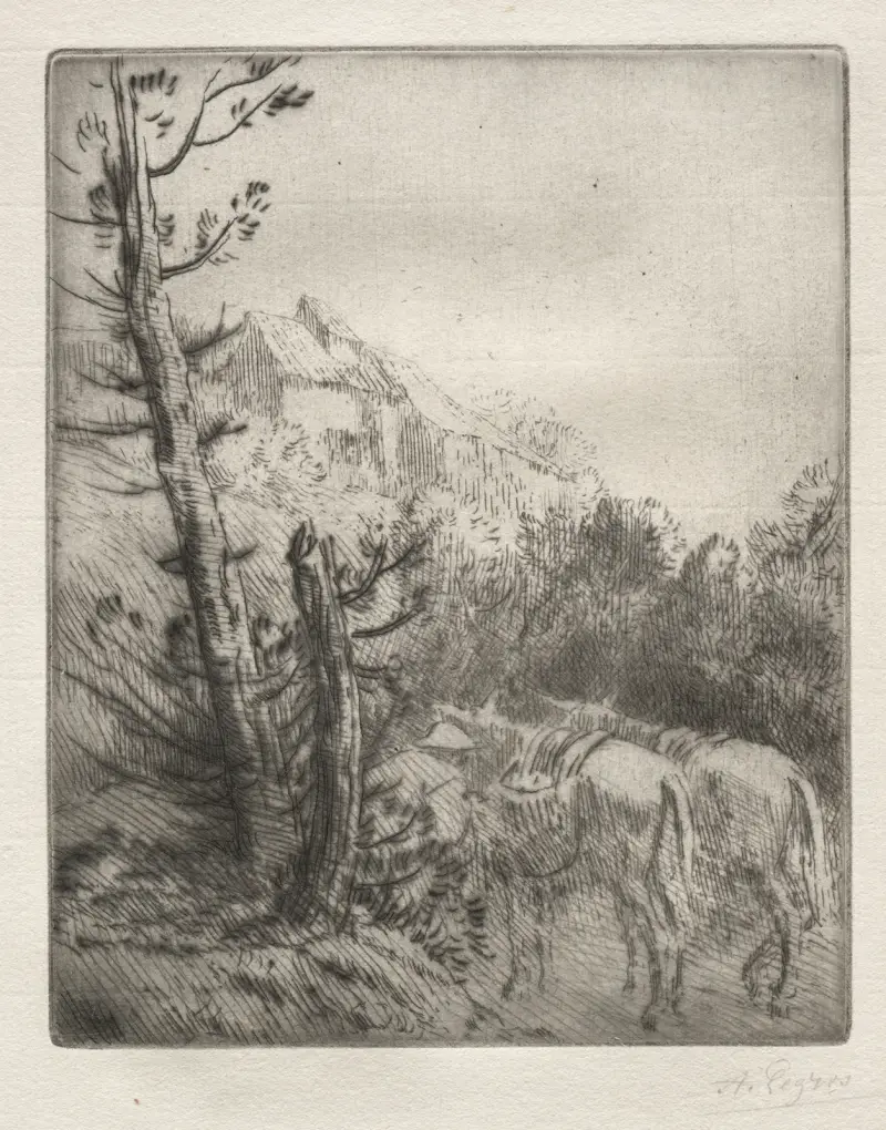 Gården på kullen av Alphonse Legros