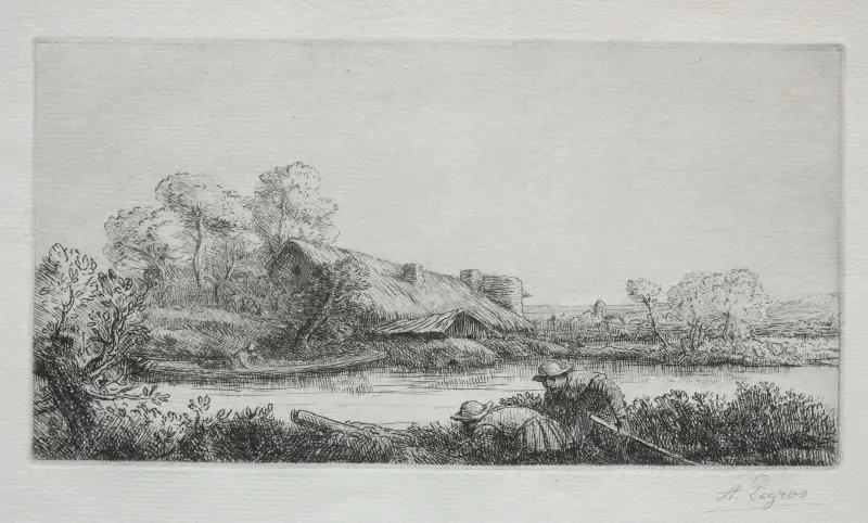 Gården vid floden av Alphonse Legros