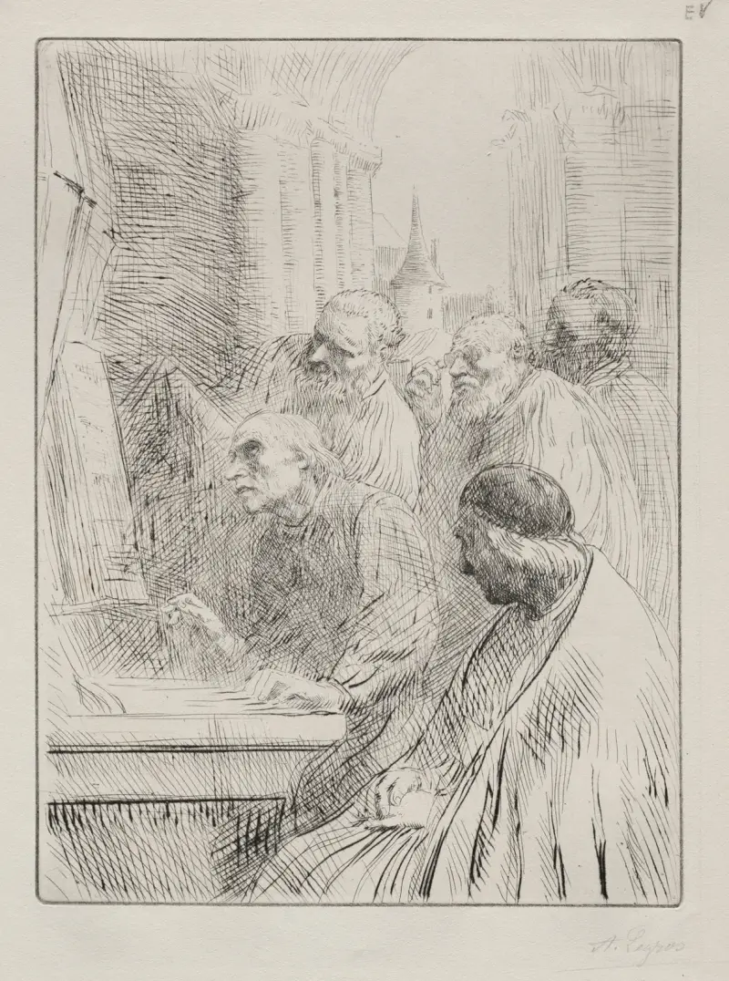 Munkarna i kyrkan av Alphonse Legros