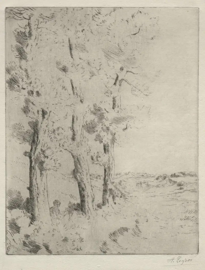 Die Leserin; Die Vorlesung unter den Bäumen von Alphonse Legros