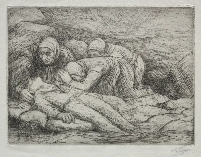 Dödens triumf; Döden hos en sjömansfamilj av Alphonse Legros