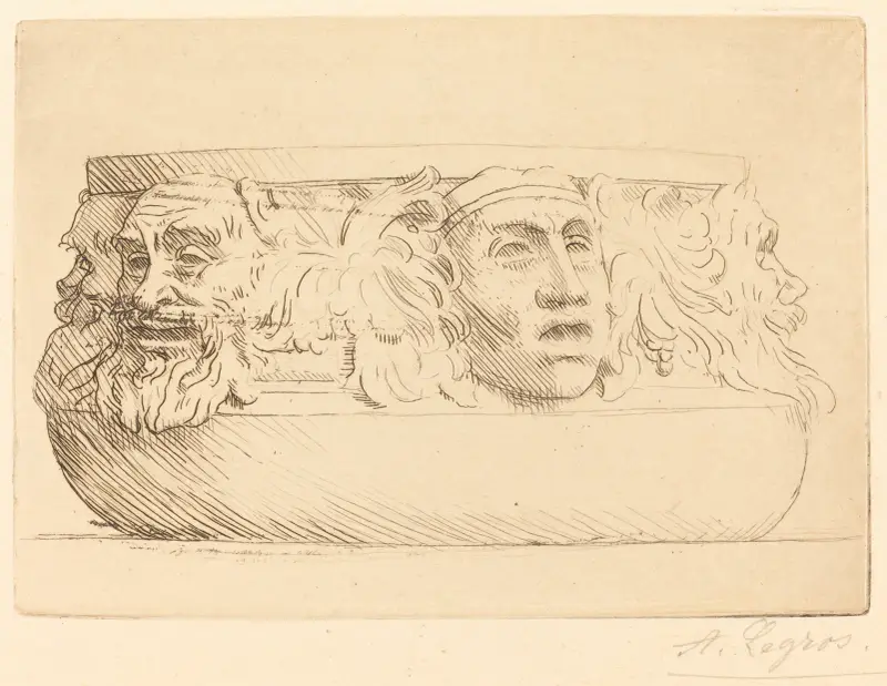 Vas med grotesker av Alphonse Legros