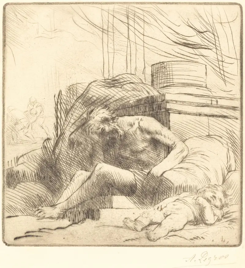 Victim of a Fire (Victime d’un incendie) av Alphonse Legros