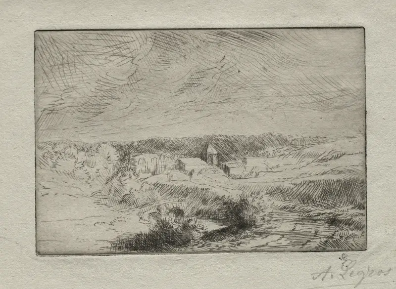 Village of Wimille, near Boulogne av Alphonse Legros