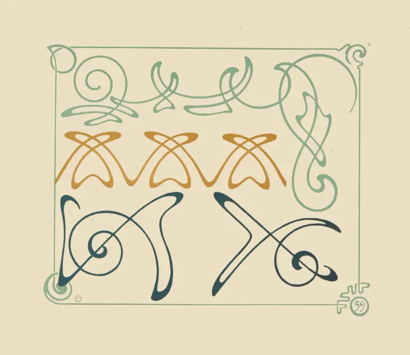 Abstraktní design na motivy arabesek, 1900 – Nr. 2, Alphonse Mucha