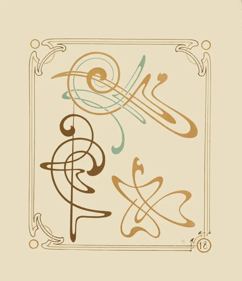 Abstraktní design s arabeskami, 1900 – Nr. 3, Alphonse Mucha