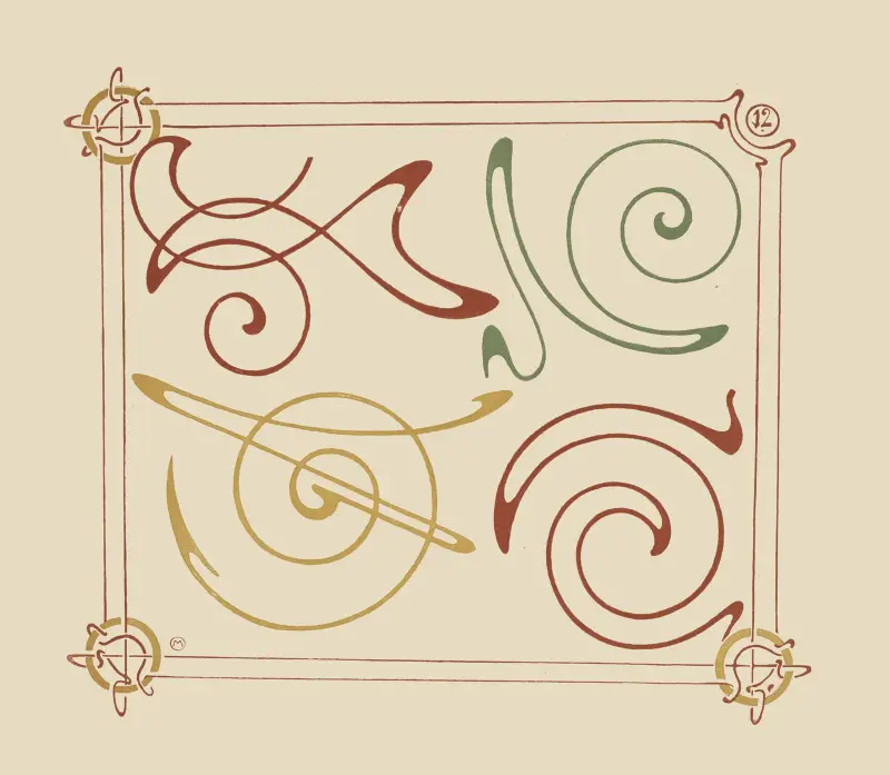 Abstraktní design na motivu arabesek, 1900 – Nr. 1, Alphonse Mucha
