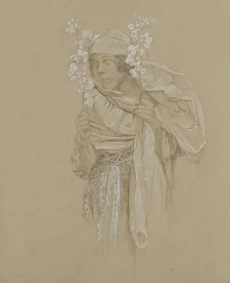 Allegorie des Frühlings von Alphonse Mucha