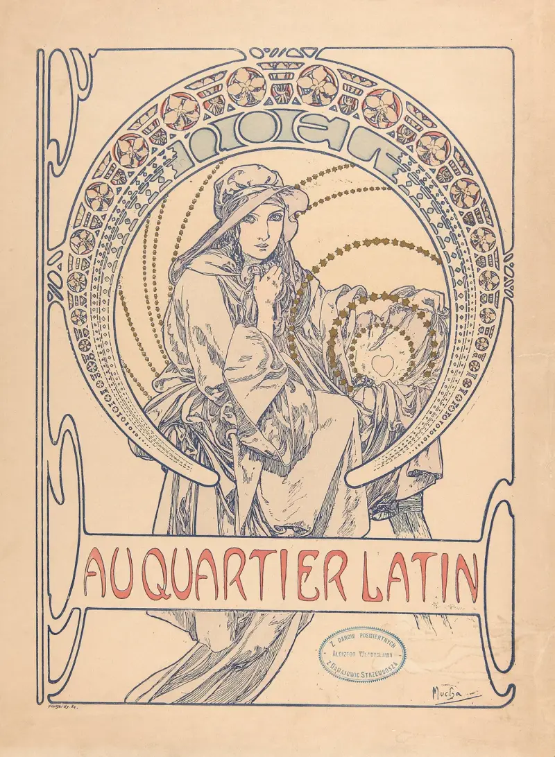 Au Quartier Latin – Umschlaggestaltung von Alphonse Mucha