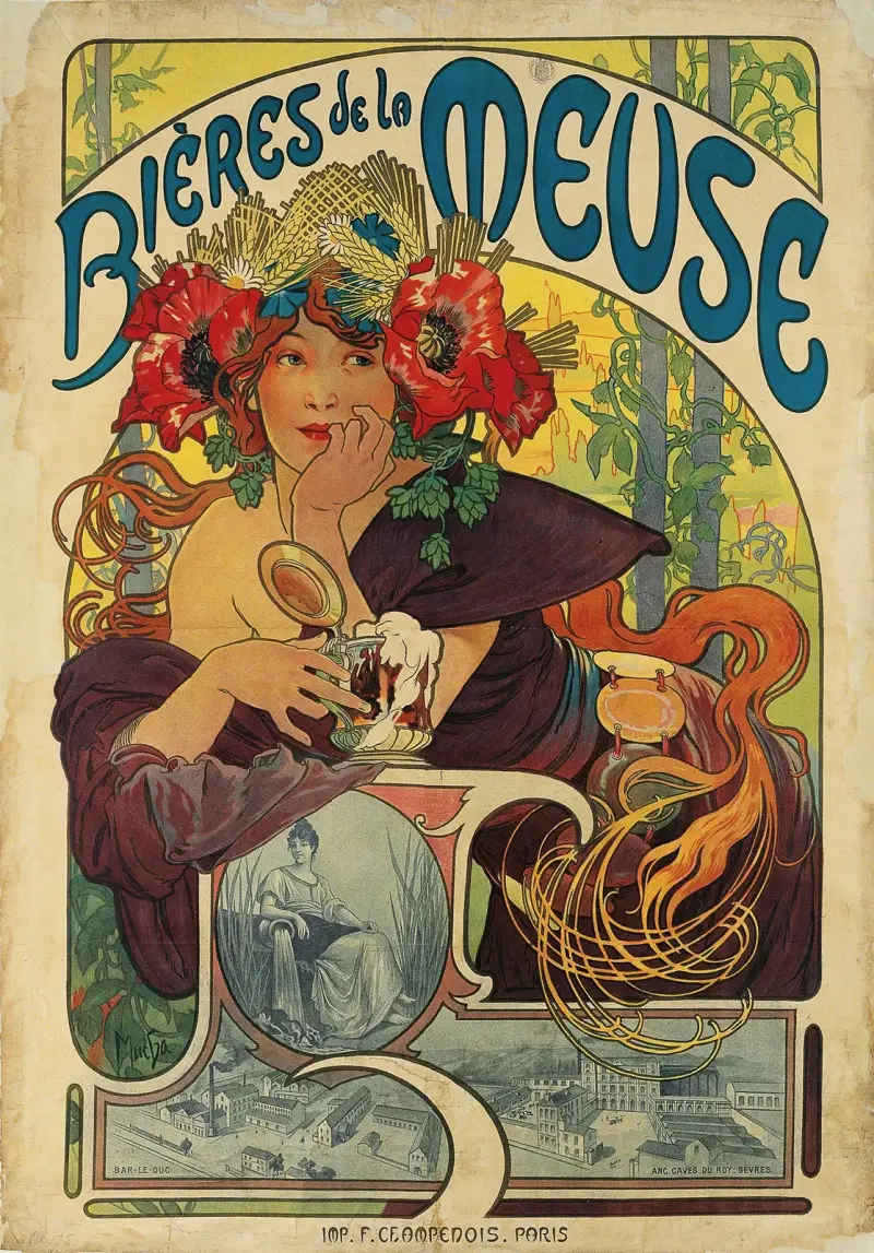 Bières de la Meuse, 1897, Alphonse Mucha