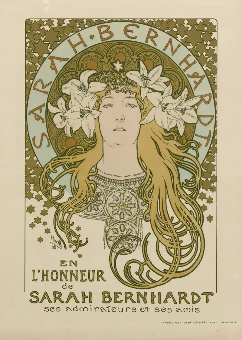 En l’honneur de Sarah Bernhardt – ses admirateurs et ses amis av Alphonse Mucha
