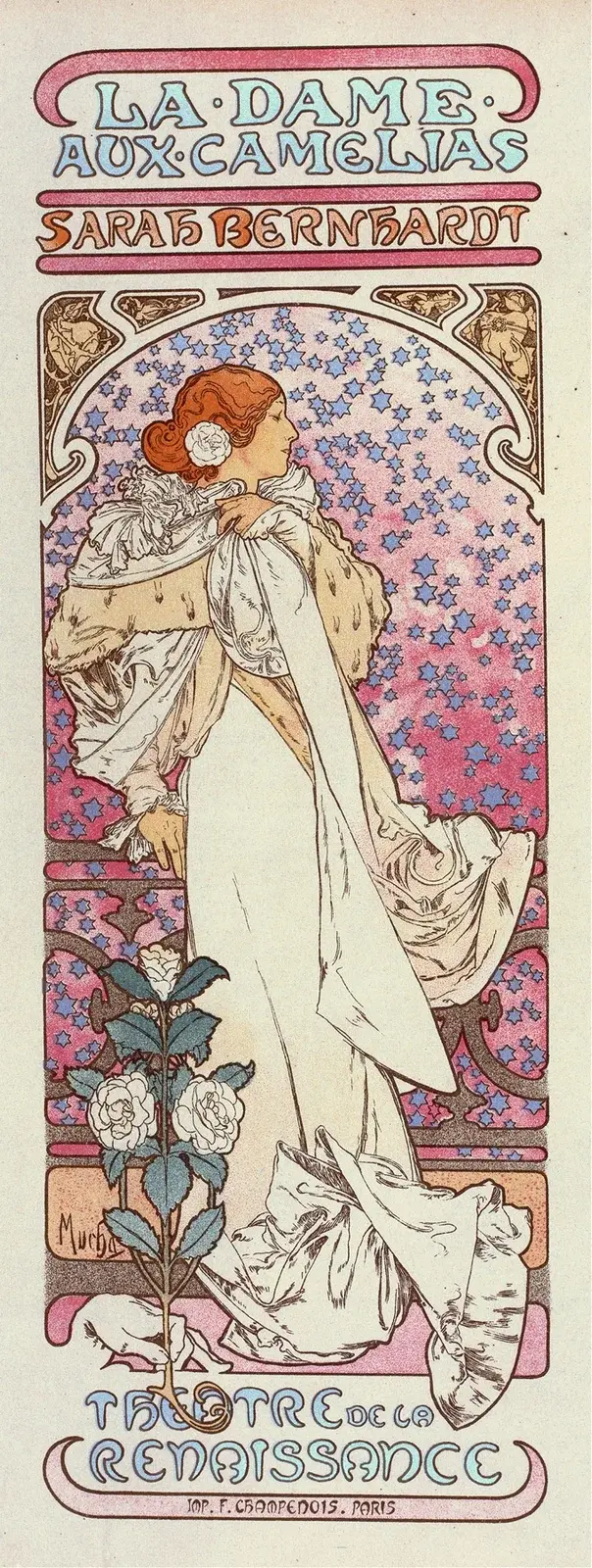 La Dame Aux Camélias av Alphonse Mucha