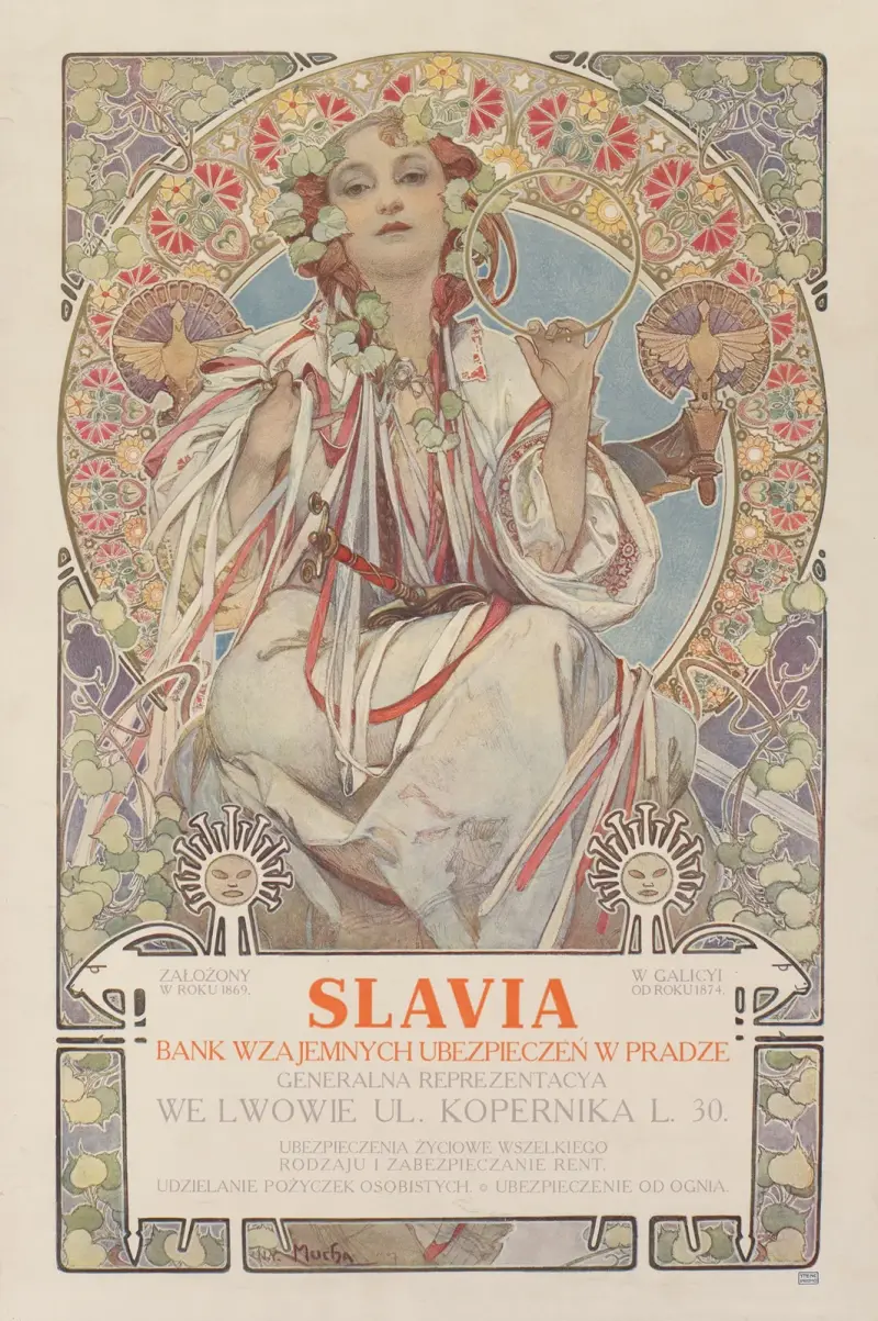LAVIA Bank Wzajemnych Ubezpieczeń w Pradze Generalna Reprezentacya we Lwowie… av Alphonse Mucha