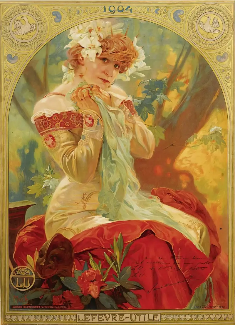 Lefevre-Utile Sarah Bernhardt, Alphonse Mucha