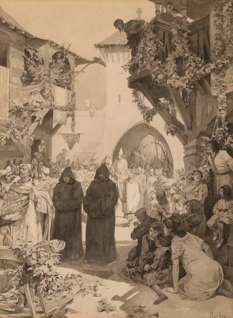 L’Empereur Lothaire et le pape Innocent av Alphonse Mucha