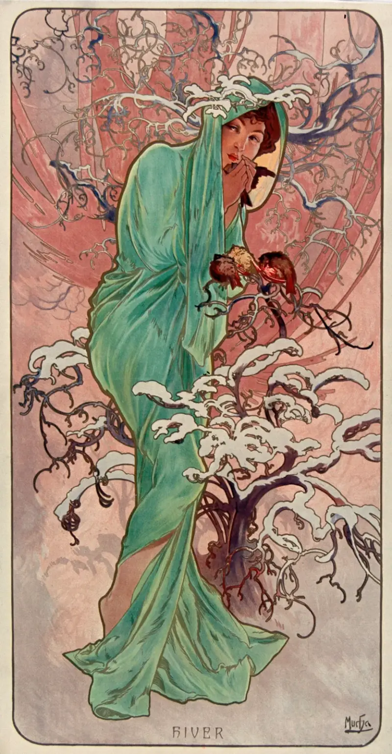 Die Jahreszeiten – Winter von Alphonse Mucha