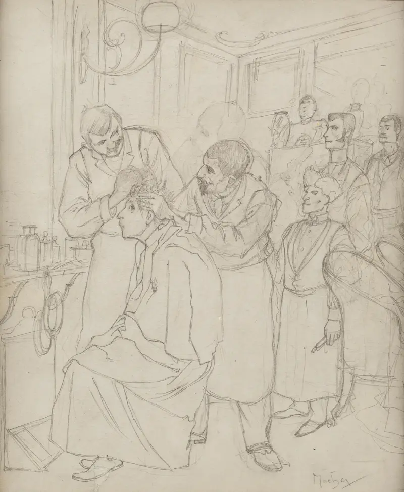 Studie k Premier Shampooing d'Absalon, Alphonse Mucha