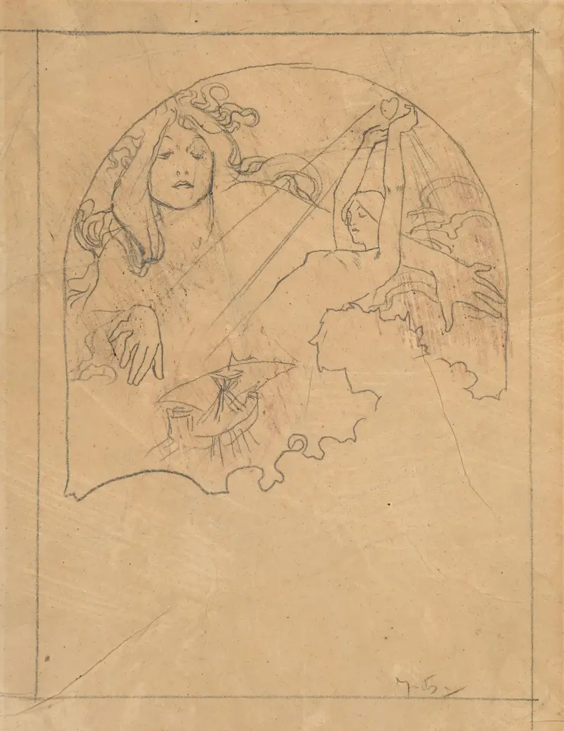 Dvě ženské postavy, Alphonse Mucha