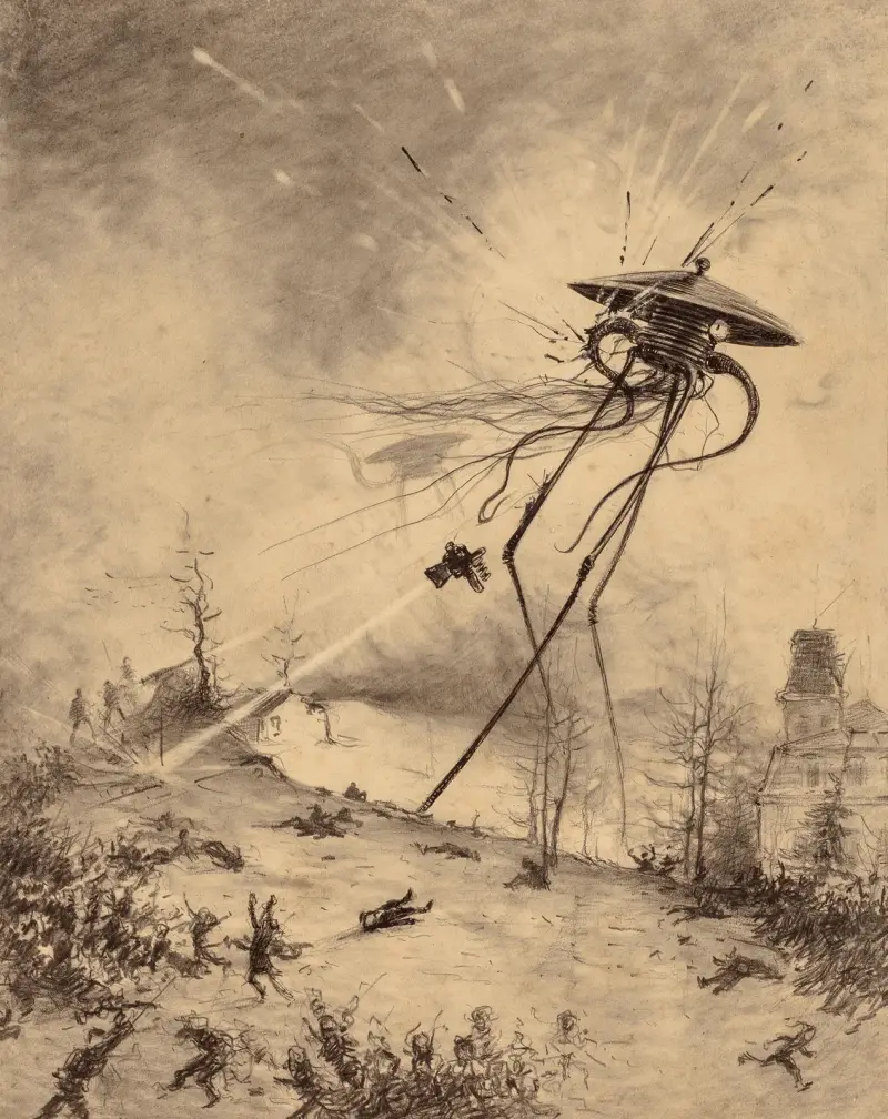 Marsianische Kampfmaschine von Granate getroffen von Henrique Alvim Corrêa