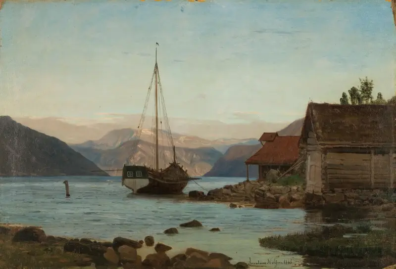 Afton vid Balestrand av Amaldus Nielsen