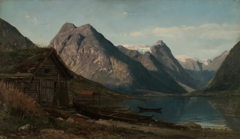 Från Færlandsfjorden (Supphellebreen) av Amaldus Nielsen
