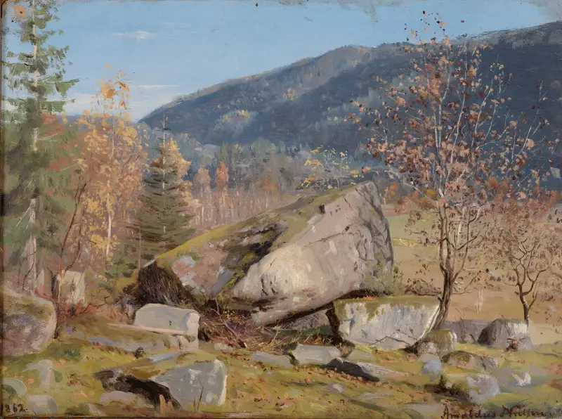 Höstdag. Bjelland, Mandal av Amaldus Nielsen