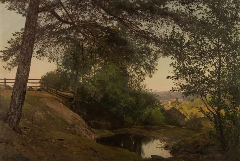Mellan träden. Lervik, Stord av Amaldus Nielsen
