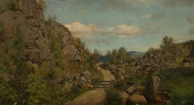 Morgonstämning vid Frøislandsveien, Mandal av Amaldus Nielsen
