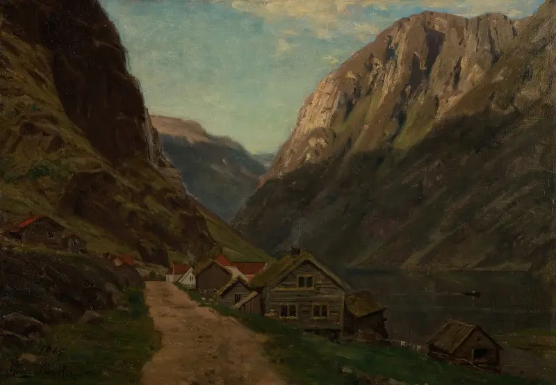 Parti fra Gudvangen av Amaldus Nielsen