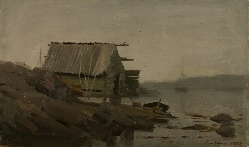 Sjøbod, Lindesnes av Amaldus Nielsen