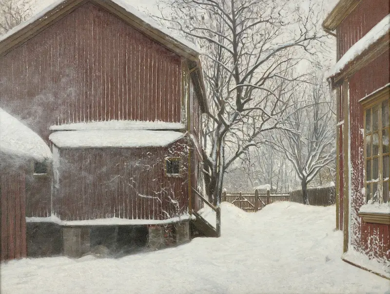 Snöfokk i Majorstuveien 8 av Amaldus Nielsen