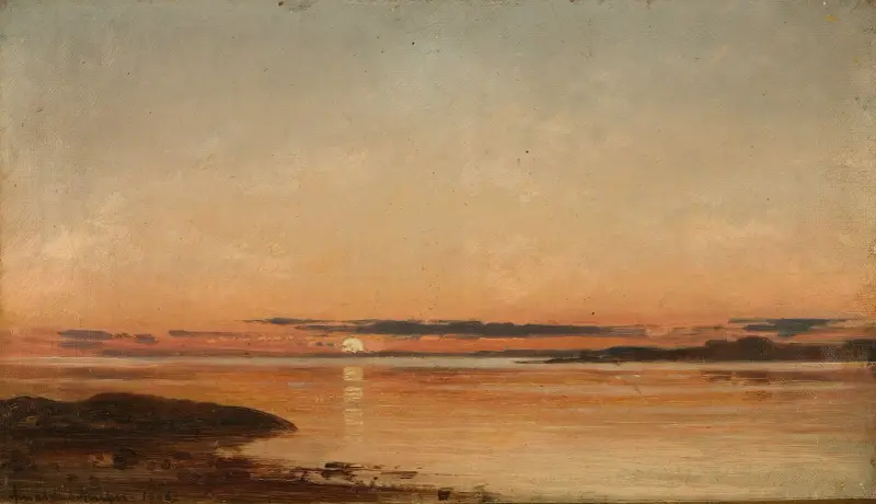 Solnedgång vid Fredrikstad av Amaldus Nielsen
