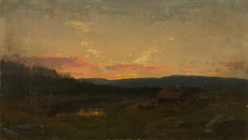 Solnedgång vid setern av Amaldus Nielsen