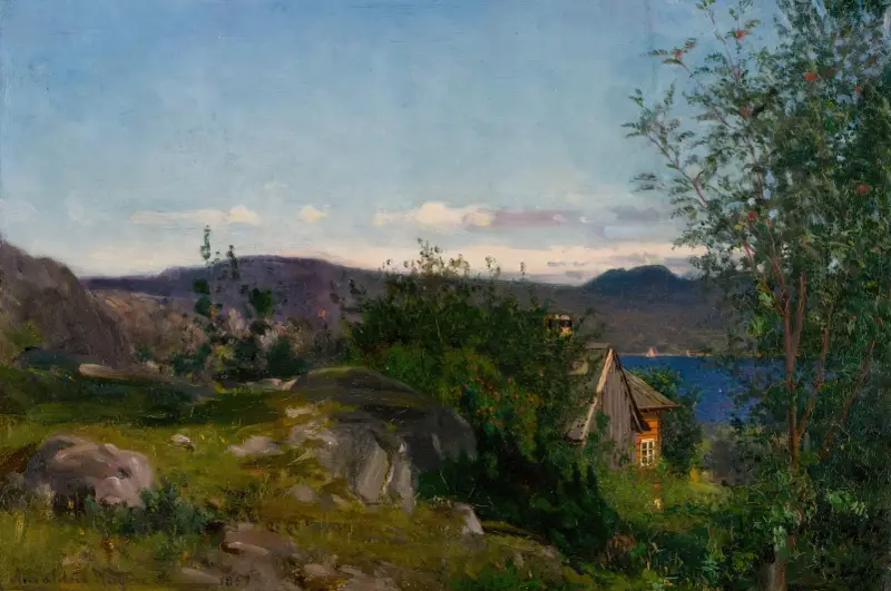 Vid Gjermundshavn, Hardanger av Amaldus Nielsen