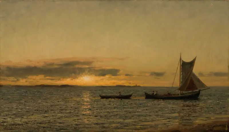 Vid solnedgång av Amaldus Nielsen