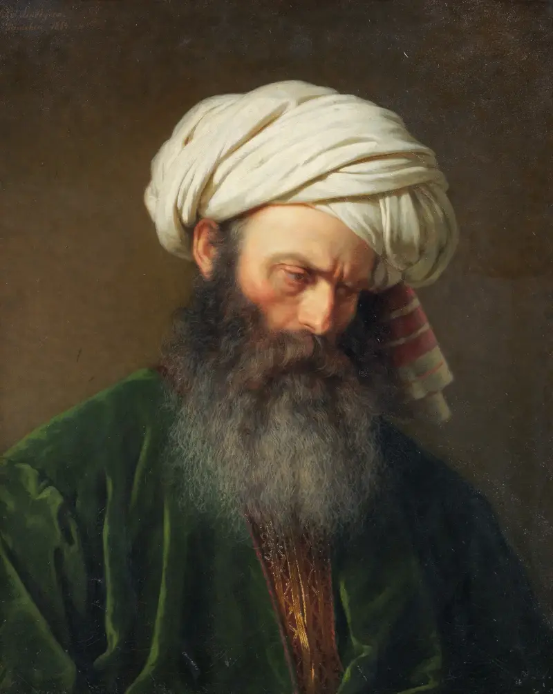 Studie av man i turkisk dräkt av Amalia Lindegren