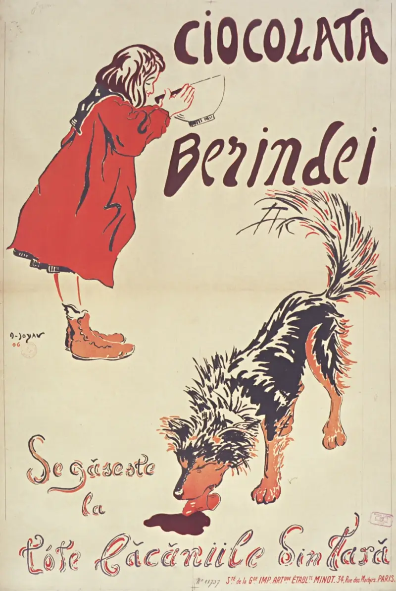 Ciocolata Berindei. Segaseste la lete lacaniile Sin Tara affiche av Amédée Joyau