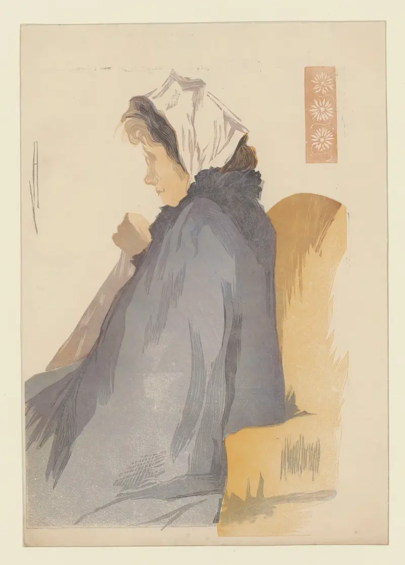 Femme cousant (Mlle Miller-Verghy, de Bucarest). av Amédée Joyau