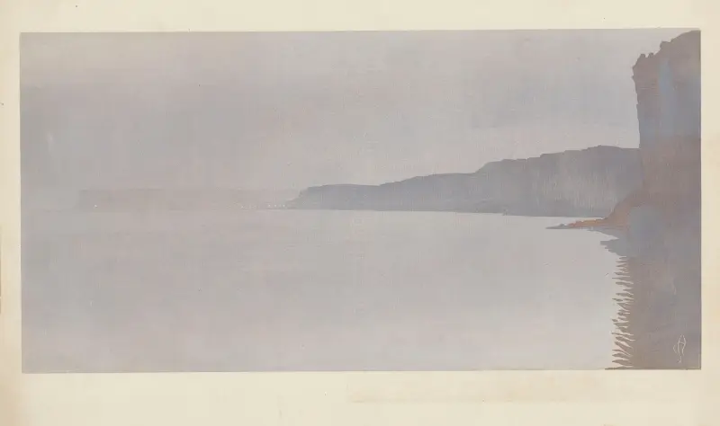 Les Falaises au clair de lune (Yport) av Amédée Joyau