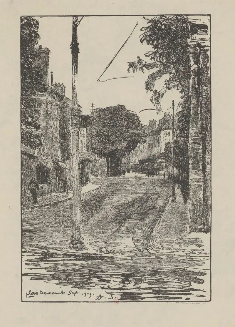 Place Denecourt (Fontainebleau) av Amédée Joyau
