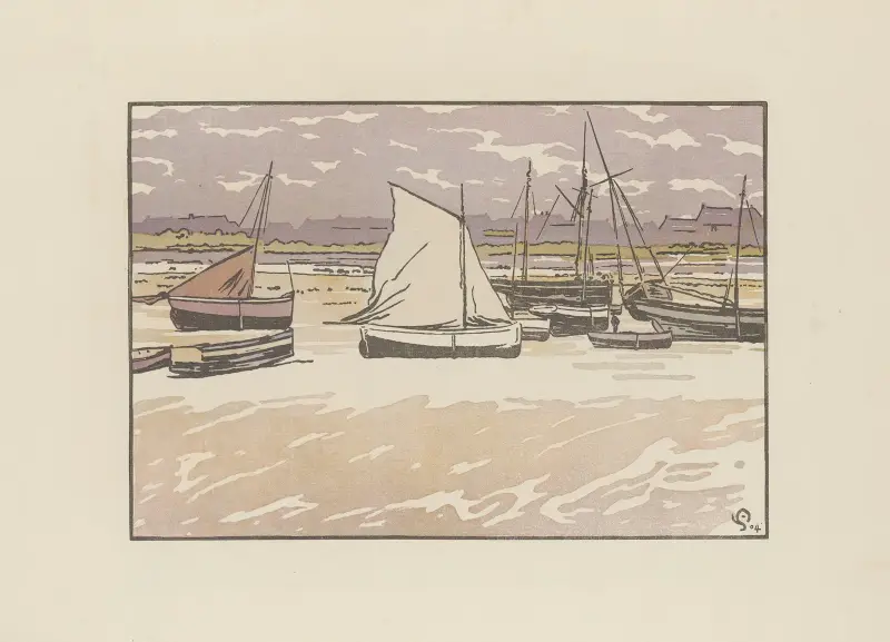Roscoff, sztormowa pogoda, odpływ, Amédée Joyau