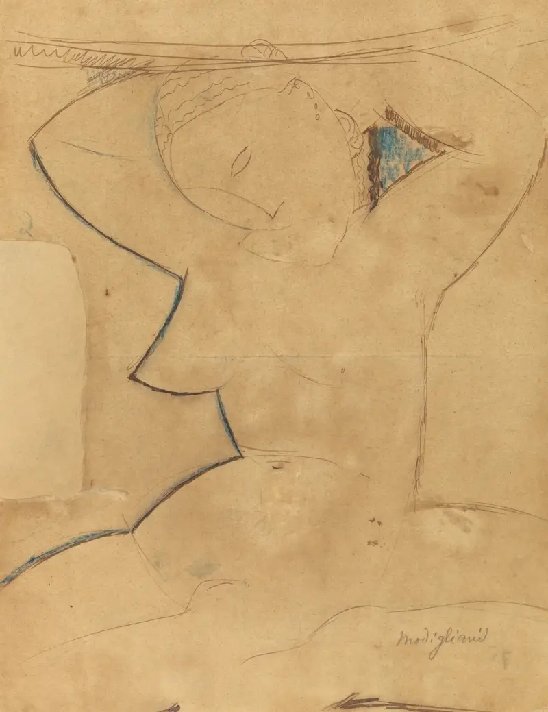 Karyatide mit spitzem Busen von Amedeo Modigliani