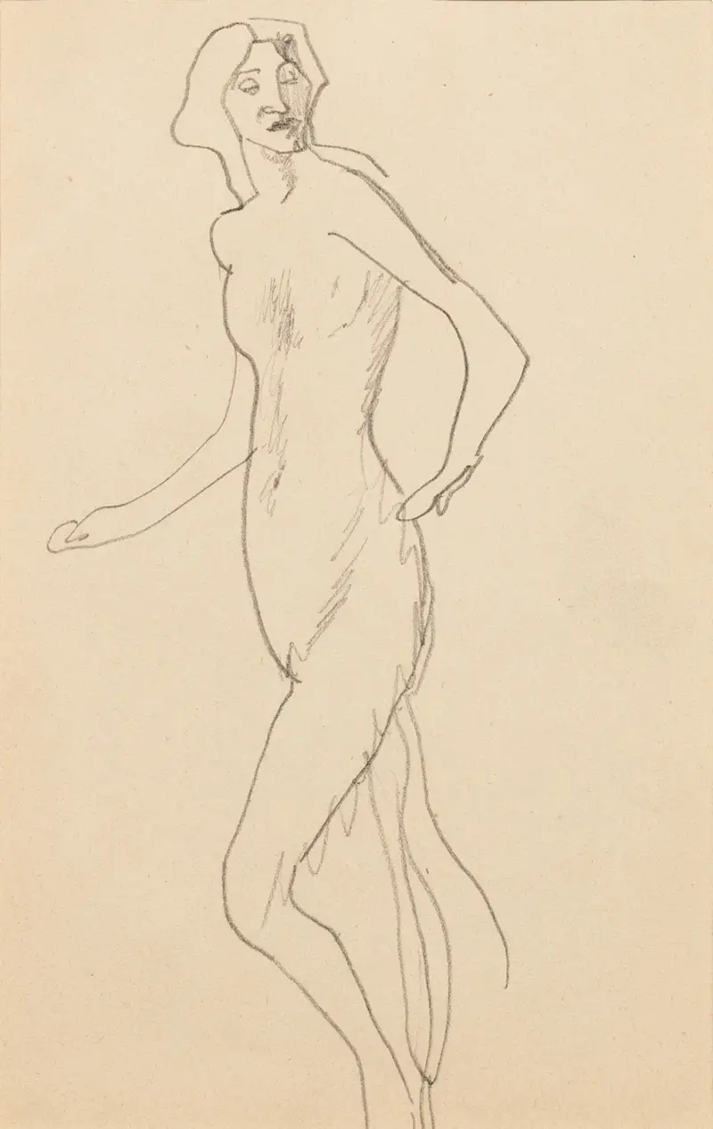 Stående naken kvinna, 1905 – nr 5 av Amedeo Modigliani
