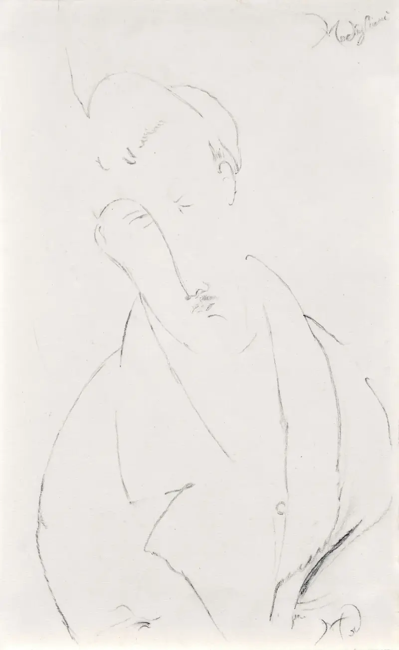 Homme avec une moustache av Amedeo Modigliani