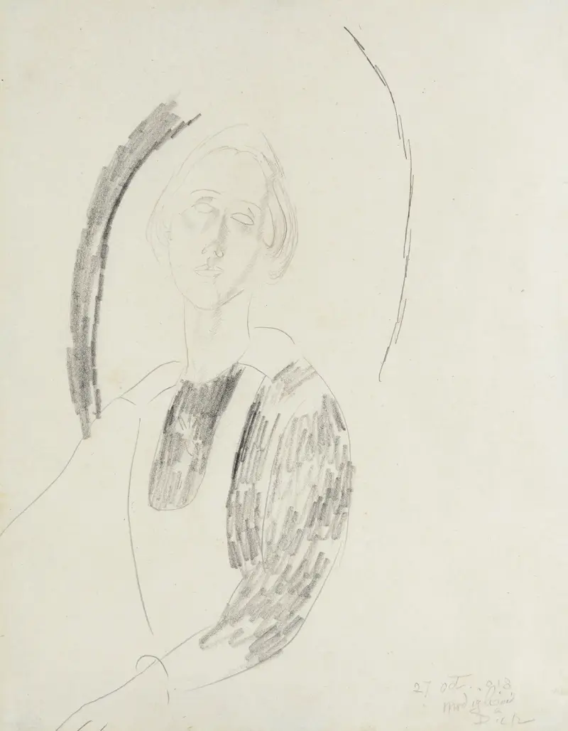 Portrait de femme (Annie Bjarne), 1918 av Amedeo Modigliani